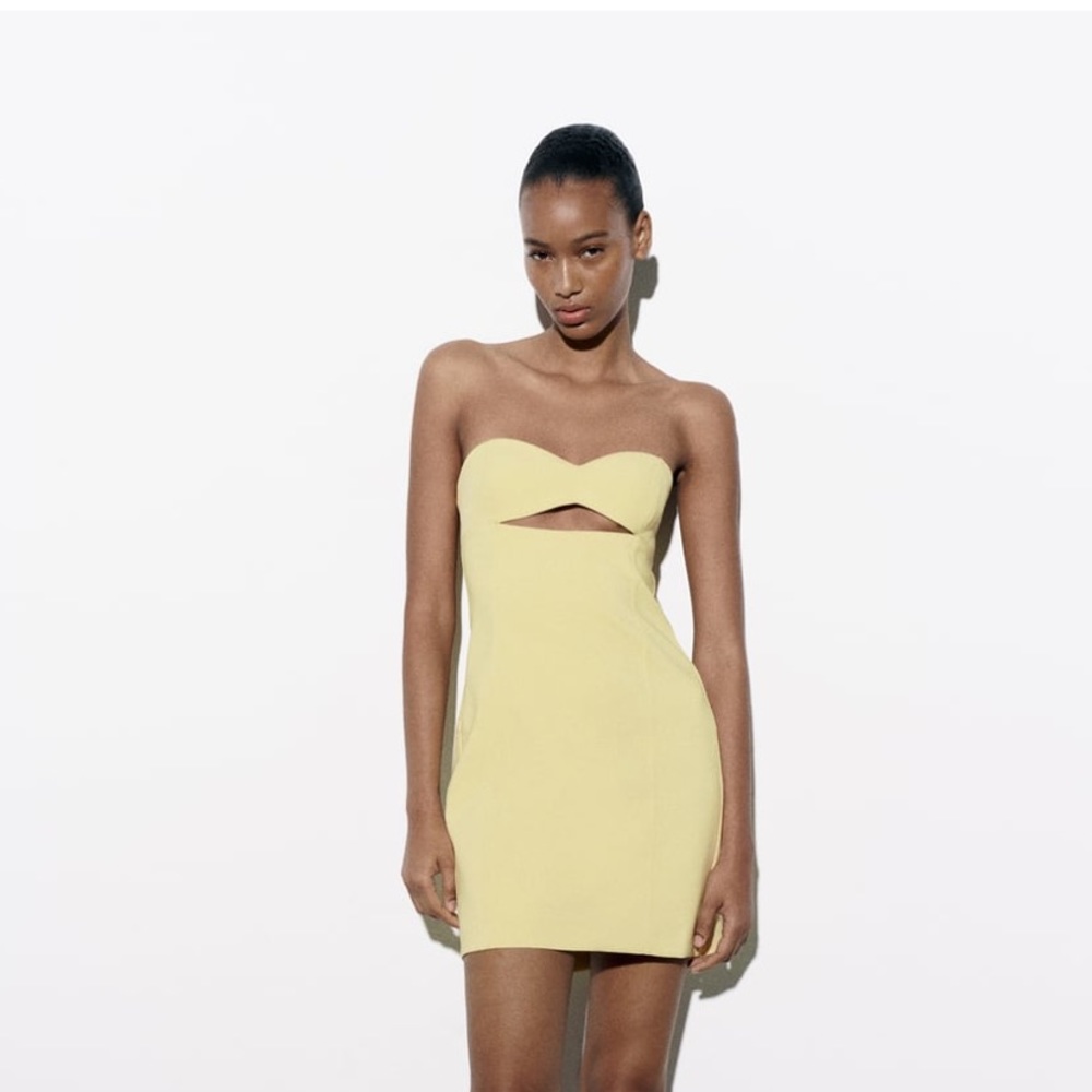 ZARA strapless cut out dress